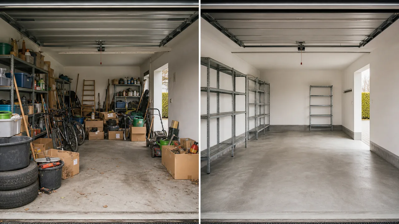 Garagenräumung in Köln als Vorher-Nachher-Ergebnis