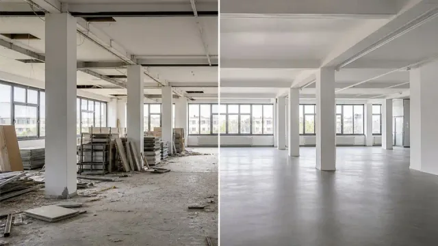 Gewerbefläche und Büro vor Übergabe und Betriebsauflösung