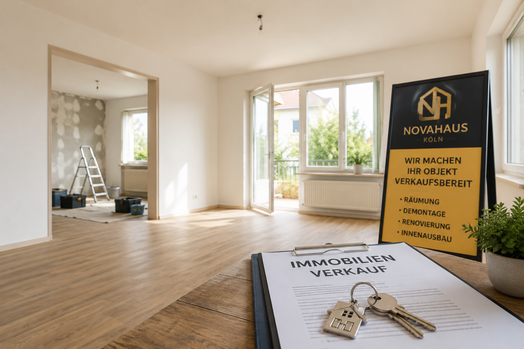 NovaHaus Köln bereitet eine Wohnung für Verkauf, Renovierung und saubere Übergabe vor